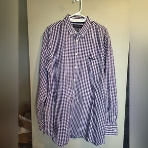 U.S. Polo Assn. Purple and White Checkered Men's Shirt, Size XLT